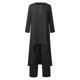 thumbnail image 3 of Traje de dos piezas de moda 2025 para mujer: top de manga larga irregular y pantalones de pierna ancha. Conjunto informal de estilo oriental., 3 of 4