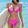 thumbnail image 2 of Sngxgn Women's Swimsuit Tummy Control Slimming Bathing Suit Tie Knot Swimwear(Pink,M), 2 of 8