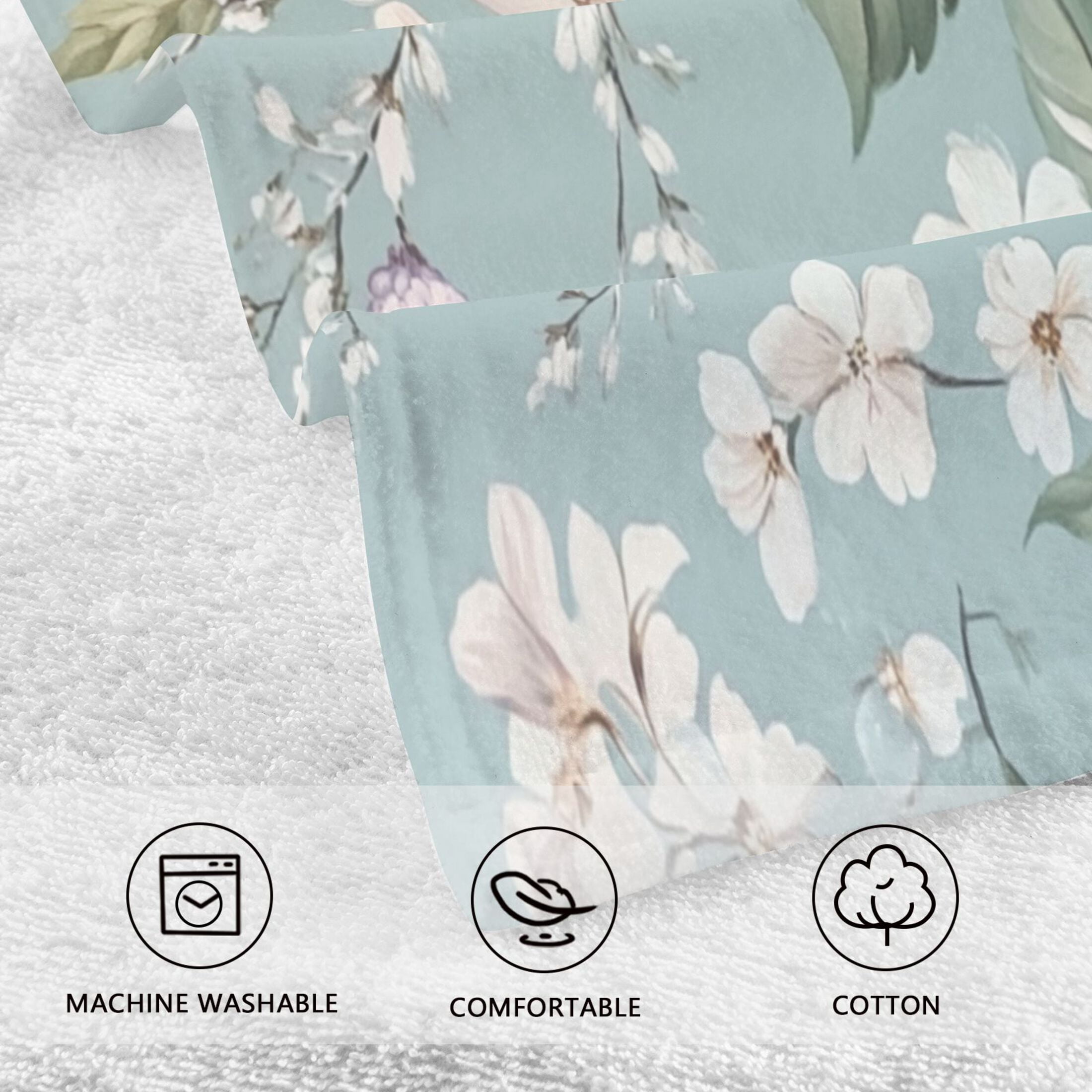 Cotton Towel Two-Piece 16x28 Inch One Sizex2 Face Towel Set Towel Set Cotton Hand Bath Towel Bathroom Beach Colorful Flower