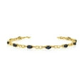 thumbnail image 1 of 14K Yellow Gold Oval Sapphire and Diamond Link Bracelet, 1 of 3