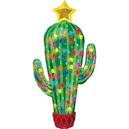 Christmas Cactus Shape 28 Inch Mylar Balloon [40095]
