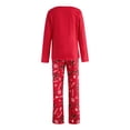 thumbnail image 4 of Christmas Family Pajamas Set Deer Print Round Collar Tops+Trousers Xmas Matching Jammies, 4 of 9