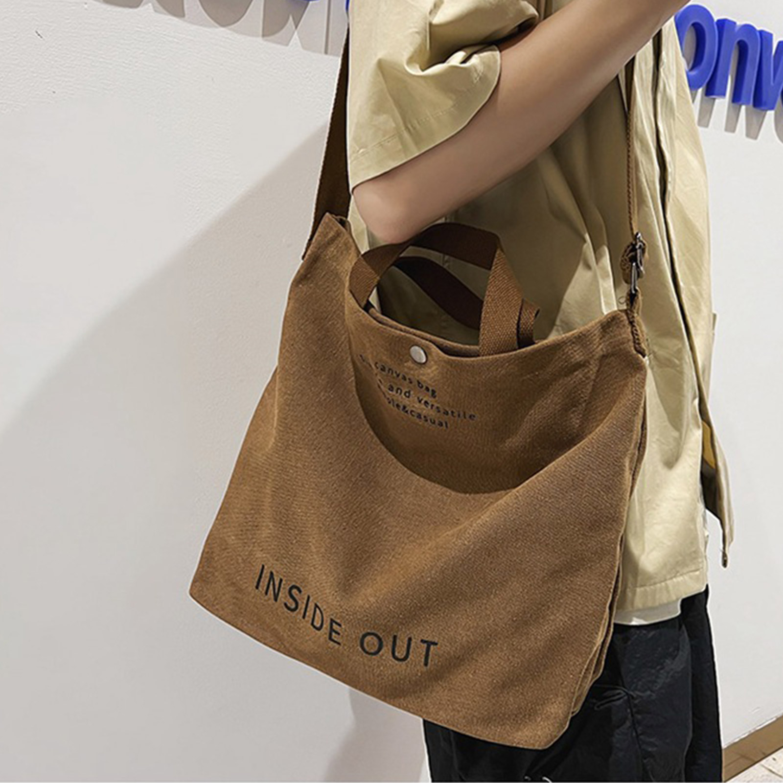 2023 NEW Crossbody Bag Canvas Shoulder Bag for Women Girl Handbag Leisure Tote Bag Fashion School Messenger Bag Book Bag
