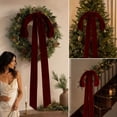 thumbnail image 6 of 2026 Christmas Indoor Decoration Long Velvet Bow With Long Streamers Large Decorative Velvet Ribbon Bow For Christmas Tree Staircase Railing Wreath Home Holiday Decor, 6 of 7