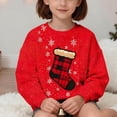thumbnail image 5 of Tdoqot Girls Christmas Sweatshirts- Pullover Crewneck Cute Long Sleeve Kids Festive Shirts Red Size 4 T, 5 of 7