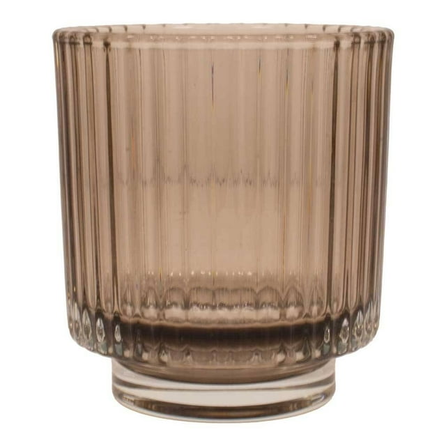 Portavela Mainstays 10.5 cm de Cristal con Diseño de Pilar Color Negro