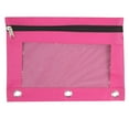 thumbnail image 2 of 100 Pack of Bulk Wholesale 3 Ring Binder Clear Window Zippered Pencil Cases for Pens, Pencils, Markers, Scissors, Sharpeners, Erasers, Students and Classrooms in Pink, Light Pink, Magenta & Blue, 2 of 5