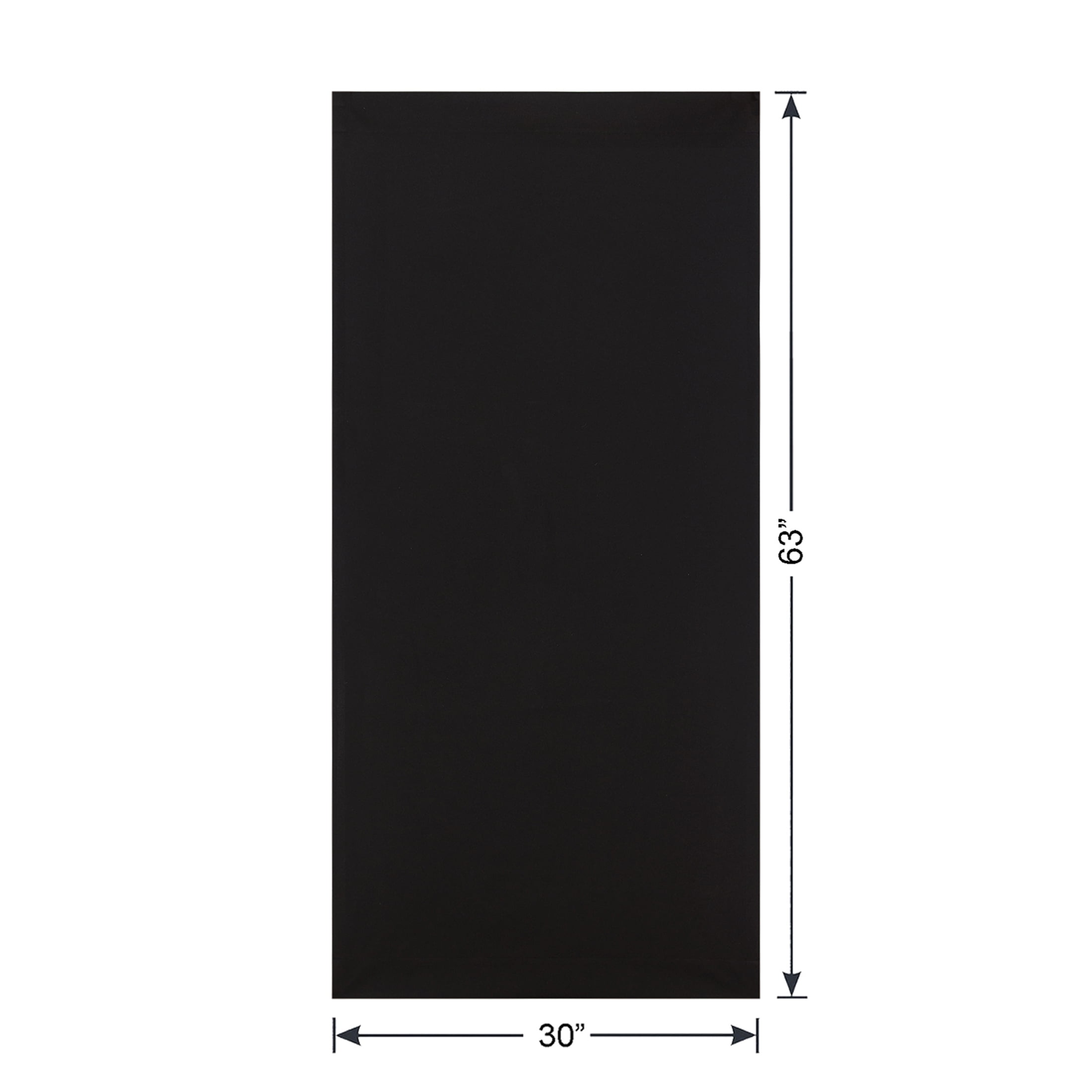 Mainstays Black Solid Blackout Rod Pocket with Back Tabs Curtain Panel Pair, Set of 2, 30" W x 63" L