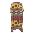 thumbnail image 2 of HELLHERO Breathable Long Kimono Swimsuit Cover Up for Summer High Quality Fabrics Lightweight Bathing Suit Cover Up Sunflower Geometric Stripe, 2 of 6