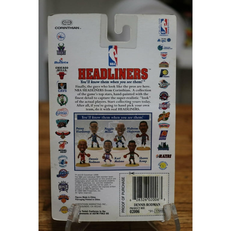 1996 NBA Headliners Dennis Rodman Green Hair Basketball