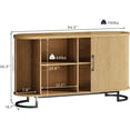 thumbnail image 2 of 54.3" Sideboard Buffet Cabinet with Storage, Buffet Cabinet with Sliding Door & Adjustable Shelf, Modern Sideboard Cabinets for Kitchen, Living Room, Entryway, Oak, 2 of 8