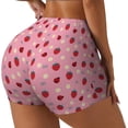 thumbnail image 2 of Vsdgher Strawberry and Ladybugs print Workout Shorts for Women Seamless Soft Smooth Gym Yoga Scrunch Active Exercise Fitness Shorts, 2 of 8