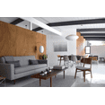 thumbnail image 3 of Modern Farmhouse Walnut Wood Finished Dining Chairs with Elbow Back, Upholstered Fabric Cushion Seat, Set of 2, 3 of 10