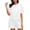 White, variant on Women's Linen Blend 2 Piece Set, Solid Crew Neck Short Sleeve Top Elastic Waist Shorts with Side Pockets Casual Summer Home Travel Outfit Blue XL