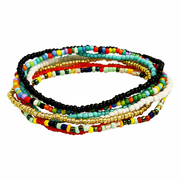 Wish Handmade Beaded Anklets for Women Girls Boho Colorful Beads Ankle Bracelets Adjustable Foot Anklet Set S1648