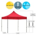 thumbnail image 3 of Red 10x10 Instant Canopy Tent and 3 Side Walls - Commercial-Grade Aluminum Frame - Water Resistant Canopy Top and Sidewalls - Includes Canopy Bag and Stake Kit (5 Color Options), 3 of 7