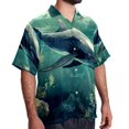 thumbnail image 2 of Whale Men's Short Sleeve Casual Printed Button Down Beach Shirts, 2 of 6