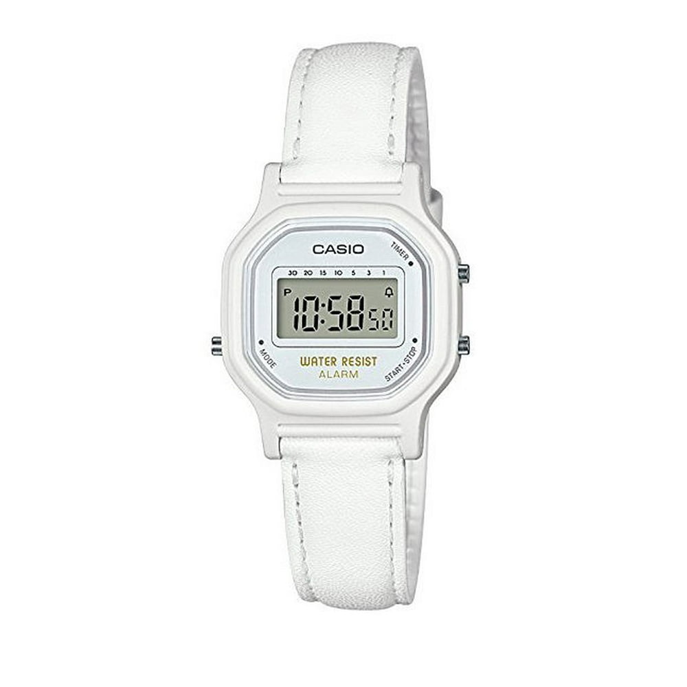 casio digital leather watch in cream