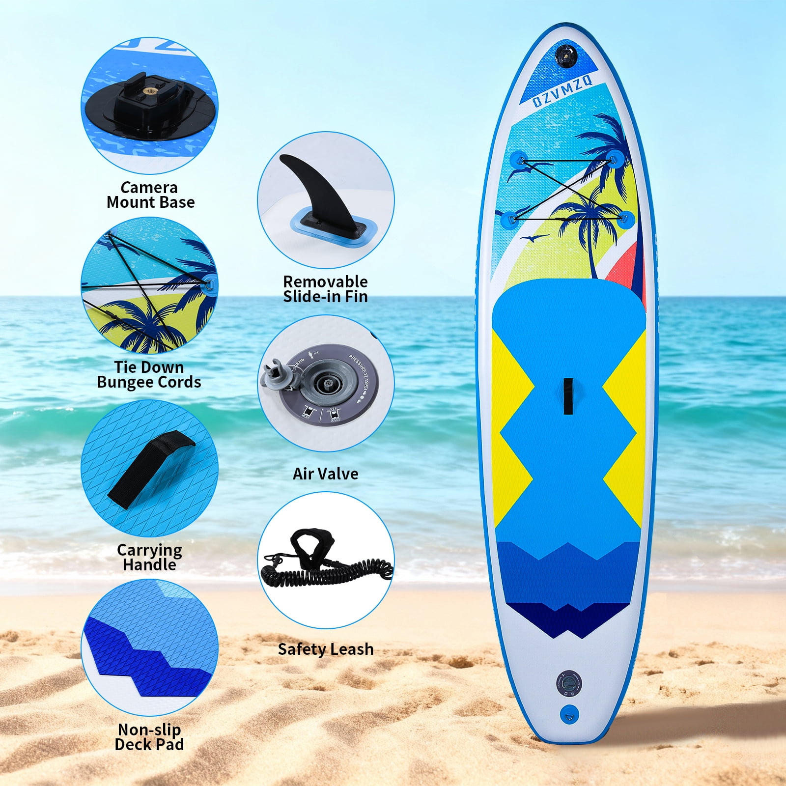 Inflatable Stand Up Paddle Board 10’Sizes Complete SUP Kit Ultra-Stable Non-Slip Comfort Deck Design for All Skill Levels on Lakes & Ocean