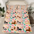 thumbnail image 2 of Homewish Teens Kawaii Dachshund Dog 4pcs Bed Sheets,Colorful Flowers King Sheets,Cartoon Animal Pet Super Cozy Sheet Set,Luxury Bedroom Decor, 2 of 7