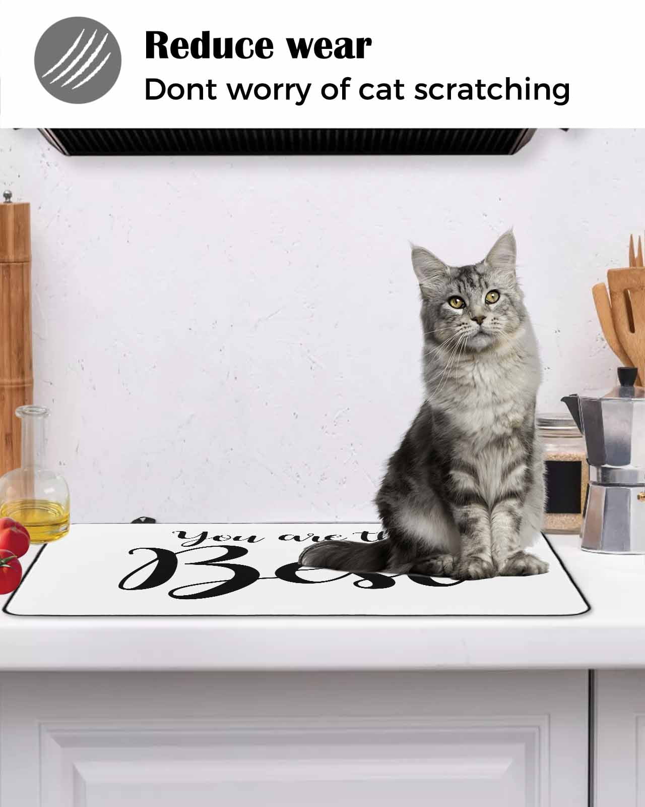 nqOlkjepod Large Induction Cooktop Protector Mat 24"x21", You Are The Best Stove Top Covers for Electric Stove, Black Words Decorative Stove Burner Cover Mats, Glass Top Stove Cover