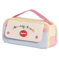 thumbnail image 2 of Color Block Pencil Case with Handle, Large Capacity Multi-Layer Portable Polyester Stationery Pouch for Sch-ool Office, 2 of 7
