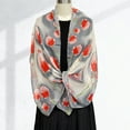 thumbnail image 5 of Wrapables Lightweight Vibrant Spring Chiffon Scarf, Gray Tulips, 5 of 6