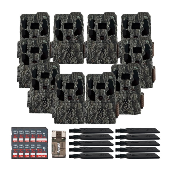 Browning Trail Cameras - Defender Wireless Pro Scout Max HD AI 46MP (10-Pack) Bundle with 10x 32GB Memory Card and Card Reader