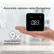 Ecosense EcoBlu EB100 Digital Radon Detector, Fast & Accurate, Short-Term & Long-Term Monitoring, Full-Size LED Screen (Blue)