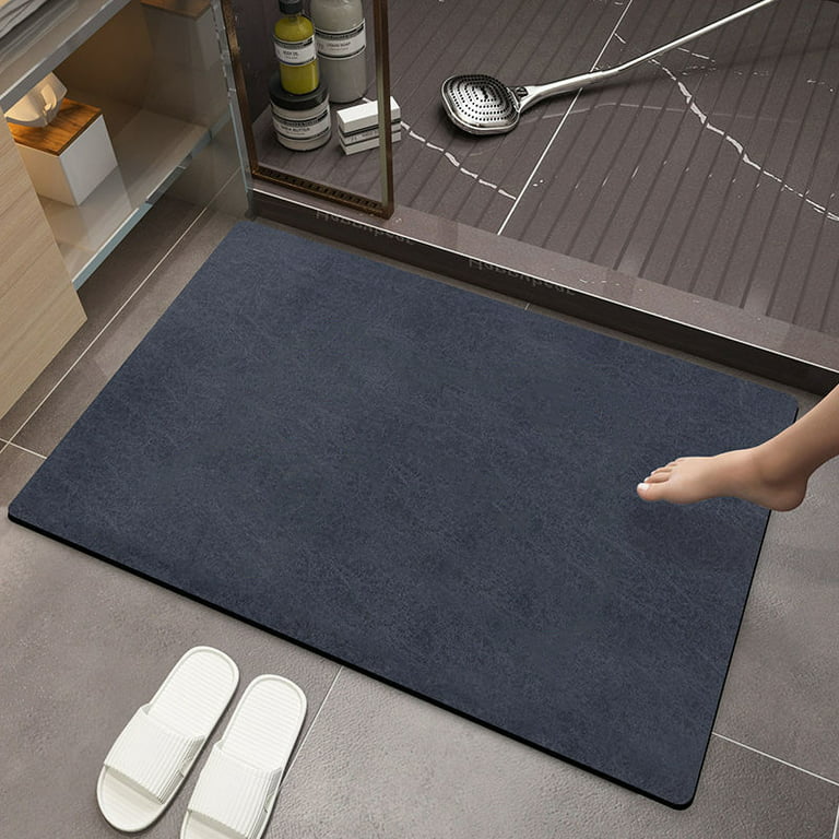 Bath Mat, Rubber Anti-slip Quick-dry Floor Mat, Super Absorbent