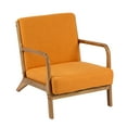 thumbnail image 3 of 25.6" Wide Classic Modern Design Linen Upholstered Solid Wood Accent Armchair with Pillow,Orange, 3 of 11