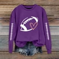 thumbnail image 4 of GILIGEGE Football Mom Sweatshirts Game Day Shirts Fall Trendy Graphic Pullover,Long Sleeve,Cute Trendy Heart Graphic,2026 Fall Clothes,Cheer Outfits,Crew Neck Plus Size Casual Funny pullover Purple, 4 of 6