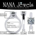 thumbnail image 3 of NANA Jewels Cushion Cut CZ Lucita Cubic Zirconia Engagement Ring Solitaire, 7.0mm 2.00ct Platinum Plated Size 11, 3 of 7