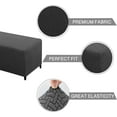 thumbnail image 4 of Yumcute Ottoman Cover Rectangle Stretch Ottoman Slipcovers for Folding Storage Footstool Soft Footrest Furniture Protector with Elastic Bottom (S, Deep Gray), 4 of 7