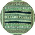 thumbnail image 1 of Ahgly Company Indoor Round Abstract Light Blue Modern Area Rugs, 3' Round, 1 of 4