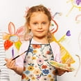 thumbnail image 3 of Pioneer Flower Floral Print Pattern Kids Aprons for Girls and Boys,Adjustable Neck Strap Toddler Aprons for Kids Cooking Baking, 3 of 7
