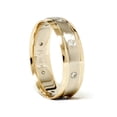 thumbnail image 3 of 14k White & Yellow Gold Diamond Men's Brushed Wedding Ring, 3 of 3