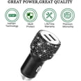 thumbnail image 3 of Dual USB Car Charger, Car Adapter Bling Bling Rhinestones Crystal Car Decorations for Fast Charging Car Decors for iPhone Xs Max X Plus, iPad Pro/Mini, Samsung, 3 of 7