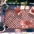 thumbnail image 5 of DEORAB Outdoor Rugs 8'x10' Waterproof Plastic Patio Mat Reversible Red & White Non-Slip Geometric Design for Camping, RV, Balcony, Porch, Picnic, 5 of 9