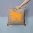 thumbnail image 2 of Carolines Treasures BB1129-BL-OR-PW1414 Gorilla Burlap and Orange   Canvas Fabric Decorative Pillow BB1129 14Hx14W, 2 of 4