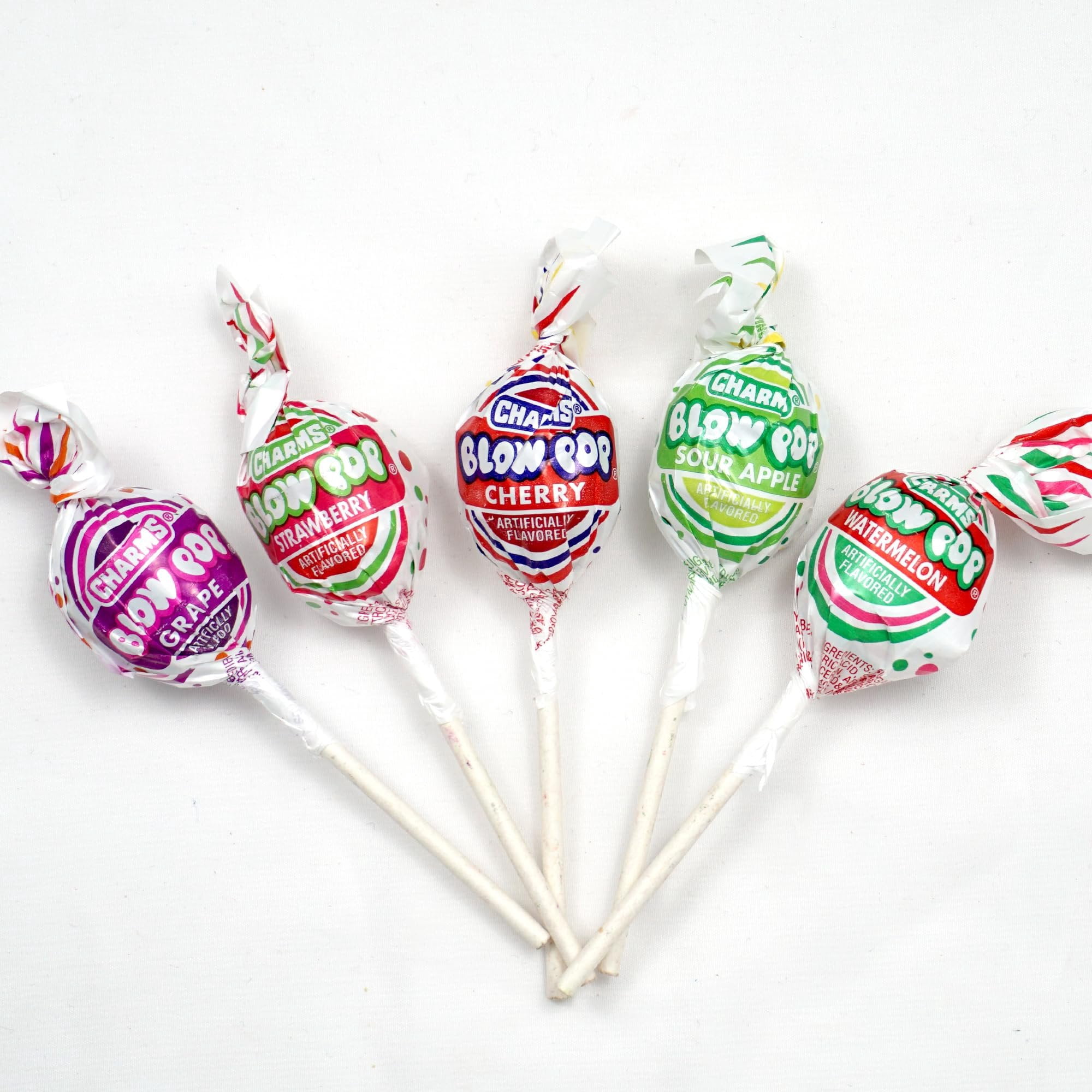 Charms Green Sour Apple Blow Pops, 3lb Bulk Bag Approx 68, Green Sour Apple Candy Gum Filled Lollipops, Individually Wrapped Bulk Hard Candy, The Hampton Popcorn & Candy Company