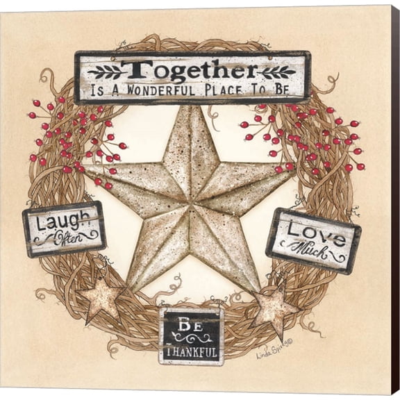 Barn Star Wreath by Linda Spivey, Canvas Wall Art