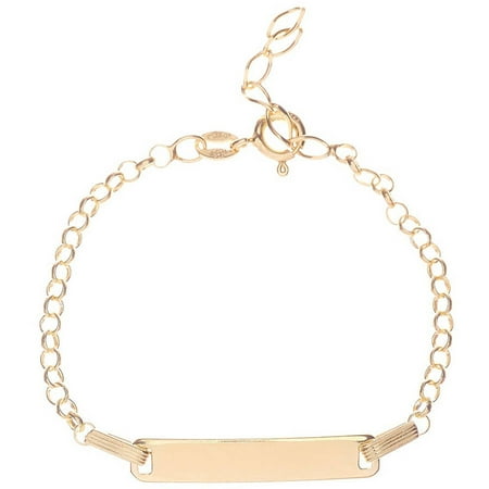 Pori Jewelers 18kt Gold-Plated Sterling Silver ID Bracelet, 6" Rolo Chain