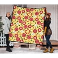 thumbnail image 2 of Pizza Tomate Salami Texture Pattern Premium Quilt, 2 of 10