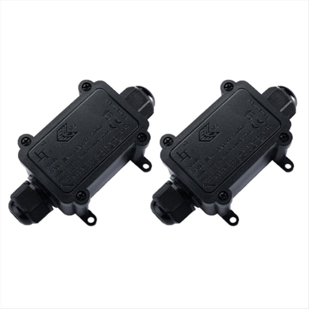 Conector Eléctrico de Caja de Conexiones Impermeable, Conector de Cable de Caja de Conexiones Impermeable de una Entrada y una Salida con Bloque de Terminales.