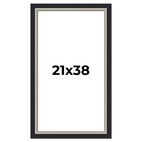 21x38 Frame Black Real Wood Picture Frame Width 2.25 Inches | Interior Frame Depth 0.5 Inches |