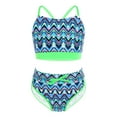 thumbnail image 3 of inlzdz Girls Tropical Print Bikini Set  Two Piece Swimsuits Summer Water Sport Swimwear Bathing Suits Triangle Green 14, 3 of 7