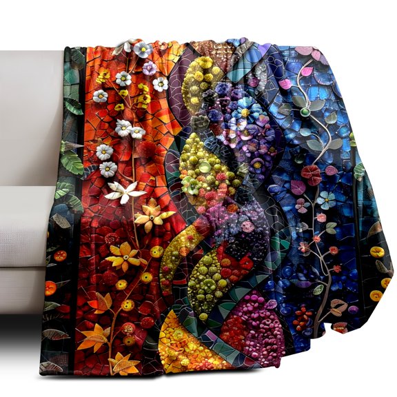Throw Blanket Soft Plush Fleece Blanket 30In × 39In Home Decor Cozy Camping Blanket for Gift Bedding Essentials