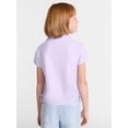 thumbnail image 3 of Wonder Nation Girls Side Ruched Polo Shirt with Short Sleeves, Sizes 4-18, 3 of 5
