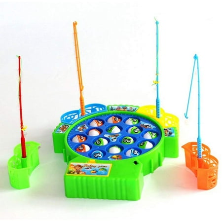 Fishing Game Toy Set with 15 Fish and 4 Fishing Poles for Toddlers and Kids, Birthday, Christmas, Party, Halloween, New Year Best (Best Fishing Game Ios)